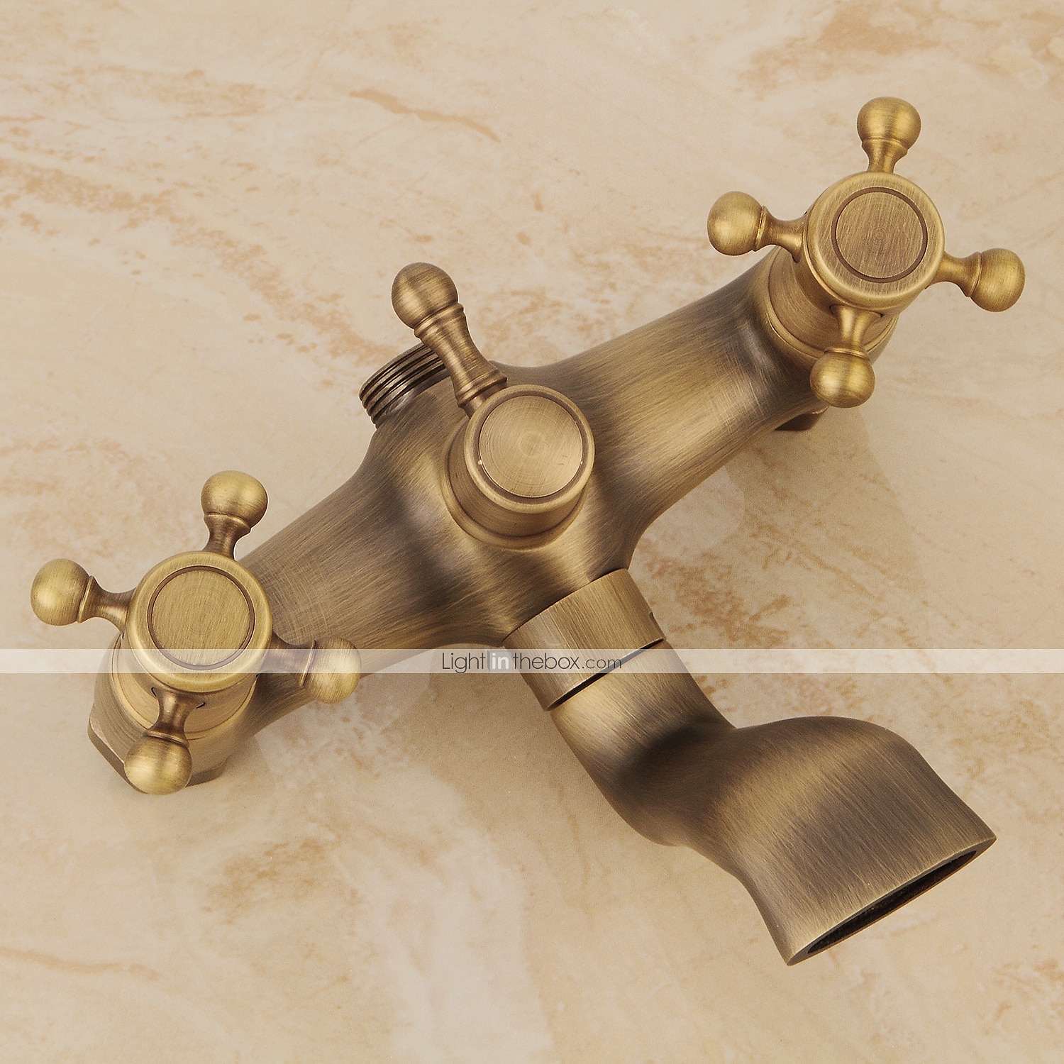 Torneira de chuveiro, conjunto de sistema de chuveiro Chuveiro de mão incluído Cachoeira estilo vintage/montagem de latão antigo do país fora da válvula de cerâmica torneiras misturadoras de chuveiro de 2026 por $291.59 –P11