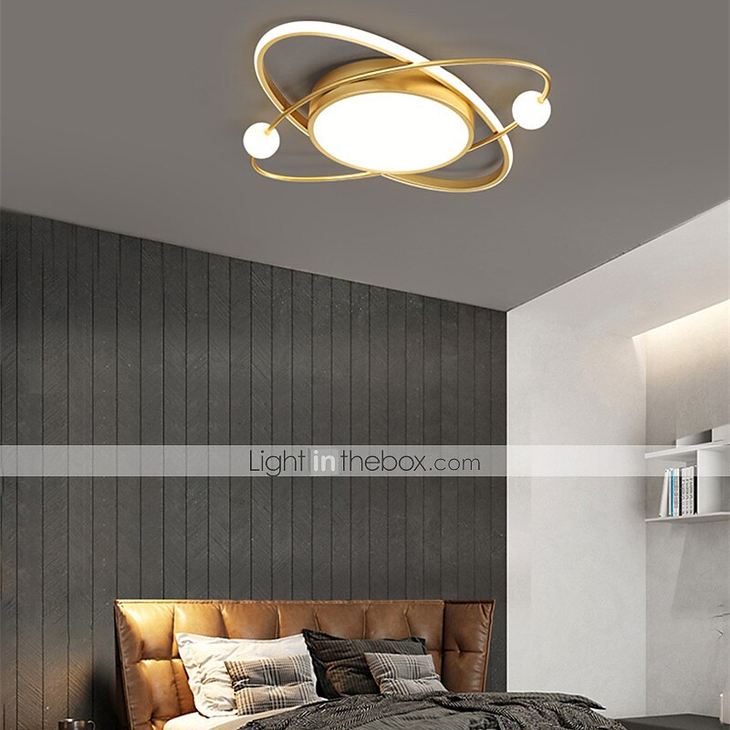 50/60 cm ledet taklampe gull planet design moderne geometriske former innfelt lys metallmalte overflater juledekorasjon 110-120v 220-240v 2025 - $245.09 –P2
