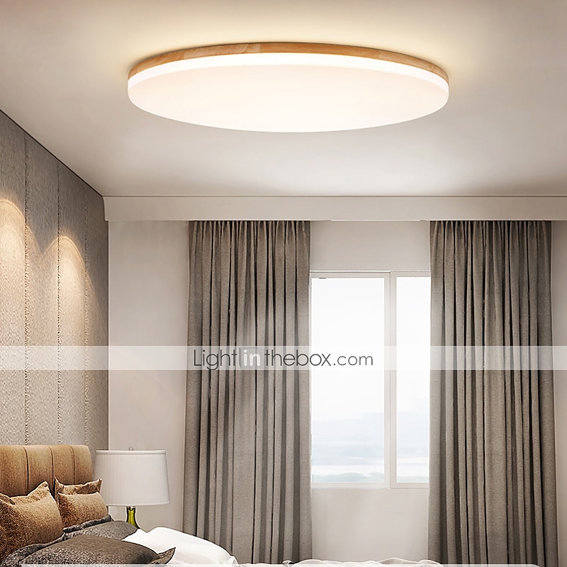 26/38/48 cm LED Ceiling Light Nordic Wood Round Design Flush Mount Lights Nature Inspired 110-120V 220-240V 2025 - $105.99 –P13
