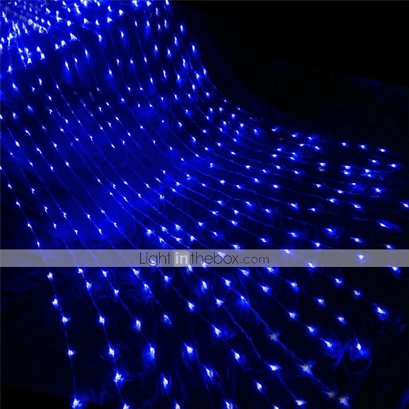 1x 3x3m ip44 fossefallsgardin led fairy string lys krans vannstrøm meteordusj regnlys for vindu istap fargerik dekorbelysning ac110v 120v 220v 230v 240v eu us plugg 2025 - $66.99 –P5