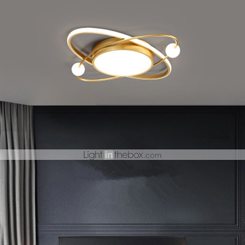 50/60 cm ledet taklampe gull planet design moderne geometriske former innfelt lys metallmalte overflater juledekorasjon 110-120v 220-240v 2025 - $245.09 –P3
