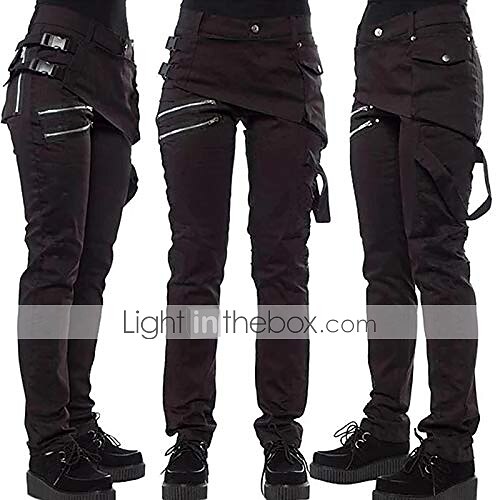 women's  gothic pants zipper pockets rivet steampunk trousers rock style pants new 2023 - US $39.99 –P2