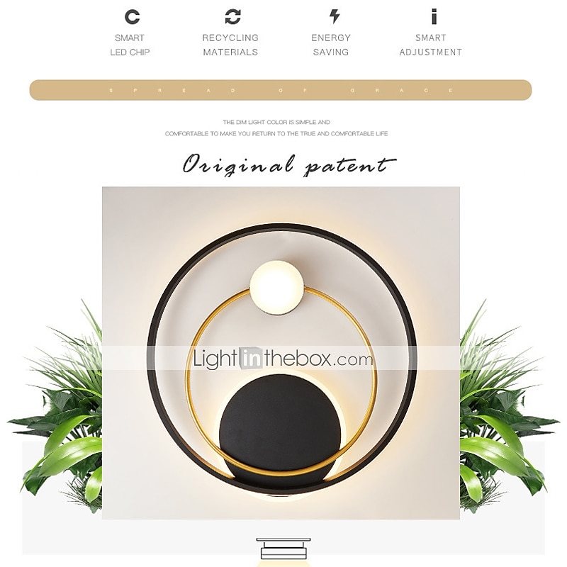 LED Ceiling Light 42cm 52cm Nordic Art Acrylic LED Bedroom Ceiling Lamp Gold Black Circular Multi Circle LED Ceiling Light Luxury AC220V 2025 - $211.69 –P1