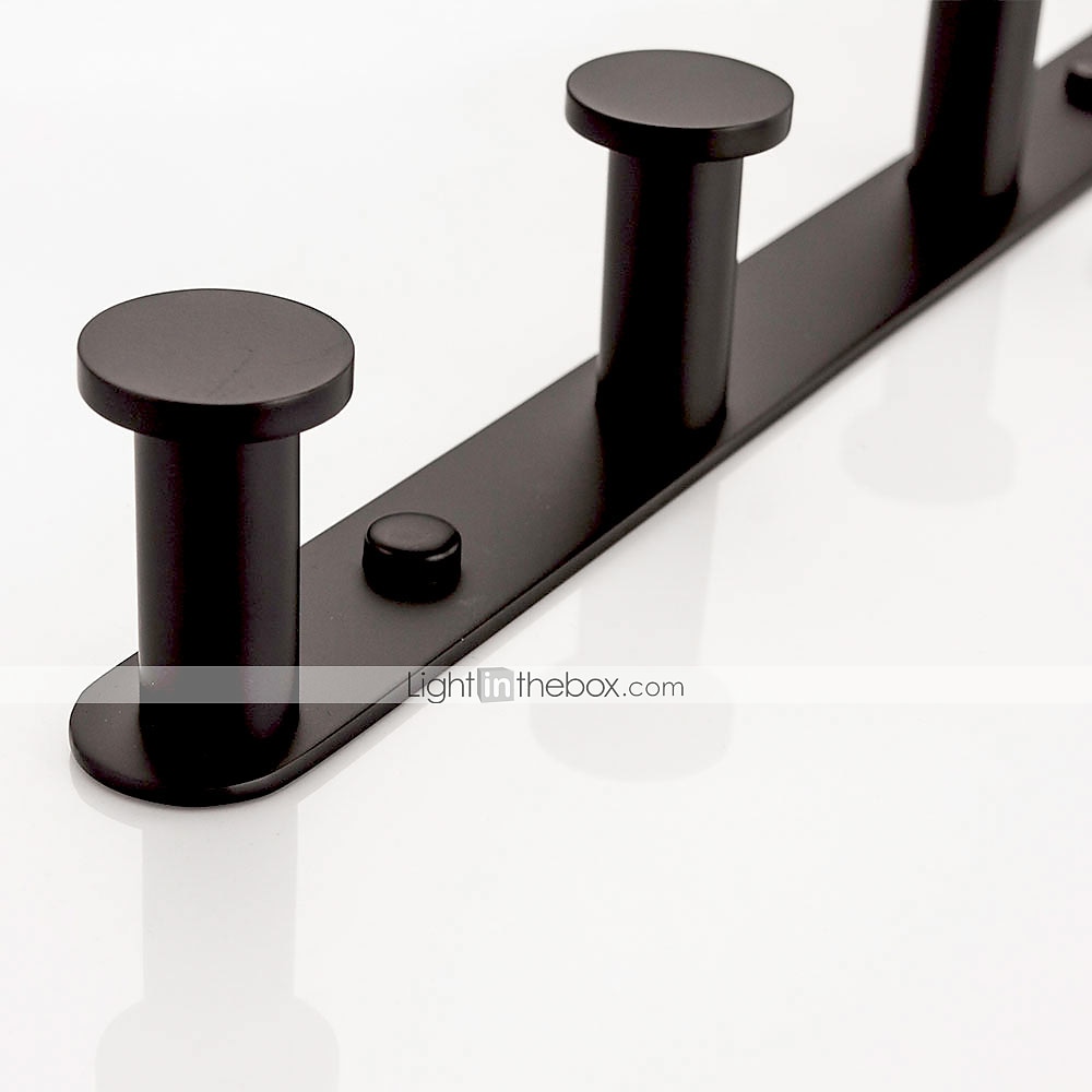 Robe Hook Wall Mounted with 3 or 4 or 5 or 6 Hooks New Design Stainless Steel Bathroom Painted Finishes Black 1pc 2025 - $33.99 –P7