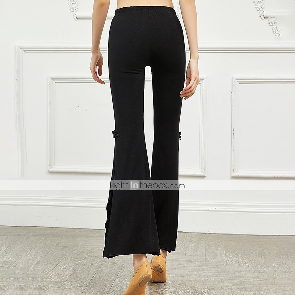 رقص الصالة بنطلونات منفصل لون واحد نسائي التدريب أداء بدون كم ارتفاع متوسط مودال 2026 - $21.99 –P3