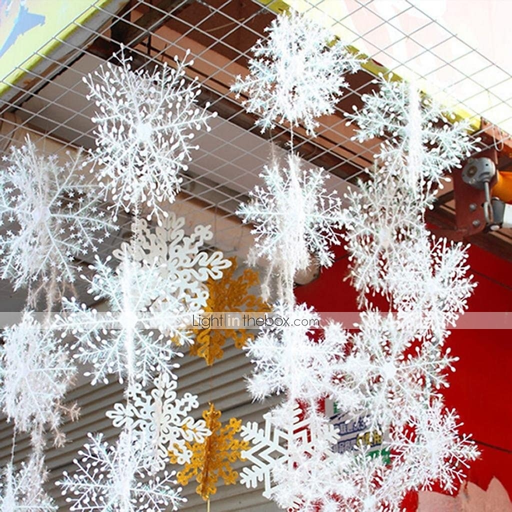 julesnøfnugg ornamenter sett xmas plast hengende snøflak til juletre dekorasjoner vinter eventyrland frossen bursdagsfest ferie hjemmeinnredning håndverk snøfnugg 2025 - $7.99 –P1