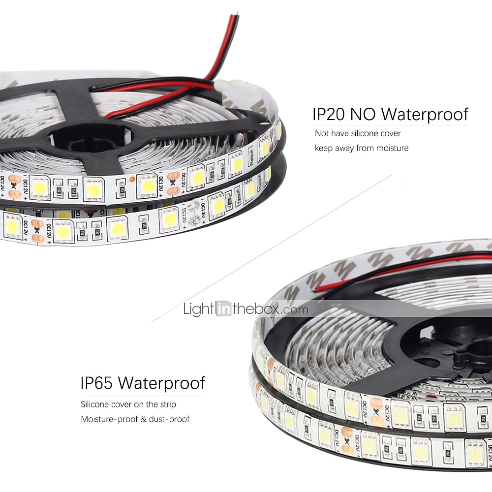 tiras de luces led flexibles 1m 2.5m 5m a prueba de agua o no a prueba de agua 5050 smd por metros 60 leds multicolor con fuente de alimentación de modo de conmutación dc12v 2026 - $6.99 –P9