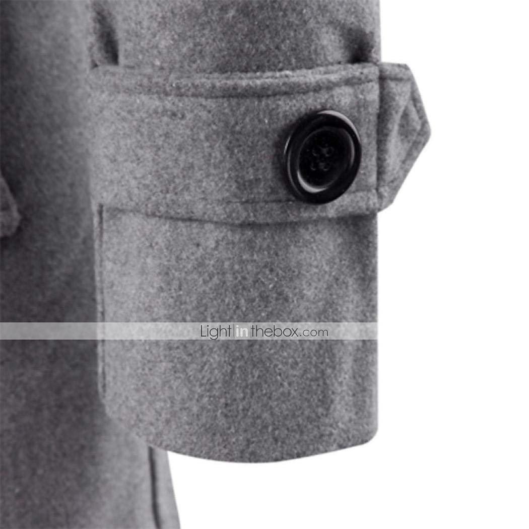 Herren-Wintermantel, Peacoat, zweireihig, Business-Casual, normal, schmale Passform, warm, einfarbig, Herbst, Langarm, dick, klassisch, Trenchcoat, Büro, tägliche Arbeit 2025 - $48.99 –P4