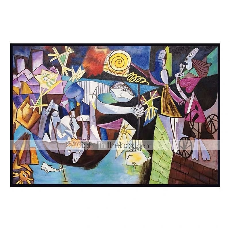 100% peint à la main paysage abstrait sur toile peinture à l'huile à la main pêche de nuit à antibes chef-d'œuvre picasso peinture à l'huile de 2025 ? $162.99 –P1