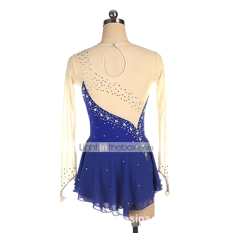 Kunstschaatsjurk Dames Voor meisjes Schaatsen Jurken Zwart Geel Roze Netstof Spandex Hoge Elasticiteit Opleiding Wedstrijd Kunstschaatskleding Kristal / Bergkristal Lange mouw Schaatsen Kunstschaatsen 2026 - $112.99 –P12