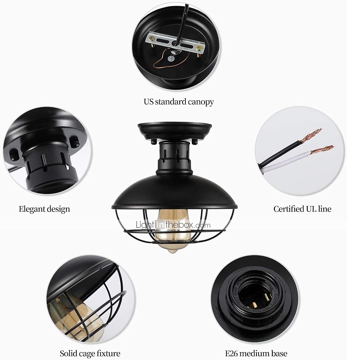 22cm LED Ceiling Light Porch Light Corridor Aisle Dining Light Bar Restaurant Flush Mount Lights Metal Painted Finishes Black Country 110-120V 220-240V 2026 - $129.99 –P4