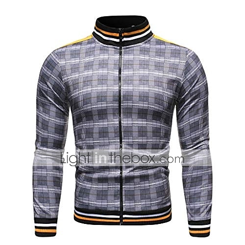 conjuntos de roupas esportivas masculinas - agasalho de inverno clássico xadrez de manga comprida - jaqueta de moletom com zíper completo com calças para homens - roupas esportivas elegantes para ginástica masculina - presentes de natal para homens de 2025 por $49.99 –P5