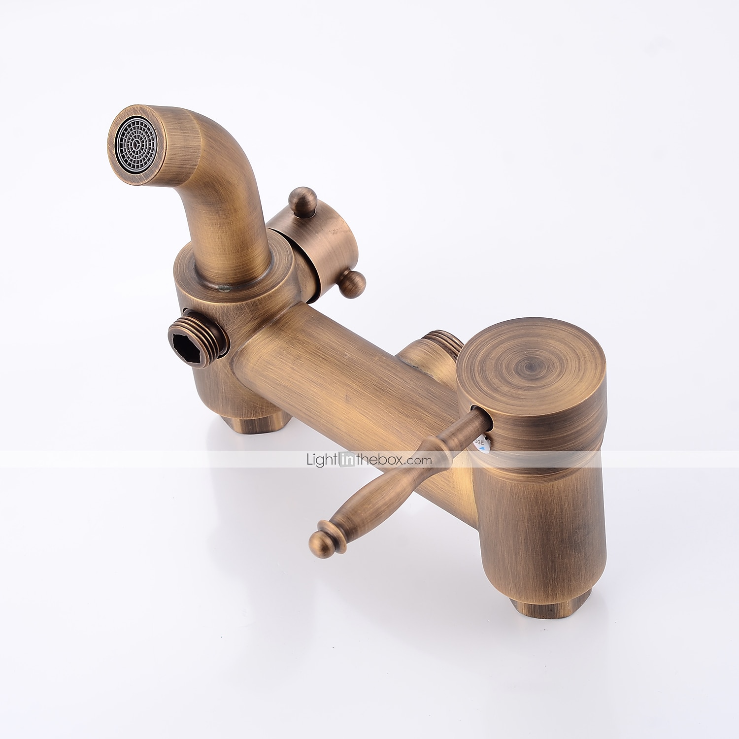 Shower Faucet,Shower System Set - Handshower Included pullout Waterfall Vintage Style / Country Antique Brass Mount Outside Ceramic Valve Bath Shower Mixer Taps 2025 - $275.39 –P3
