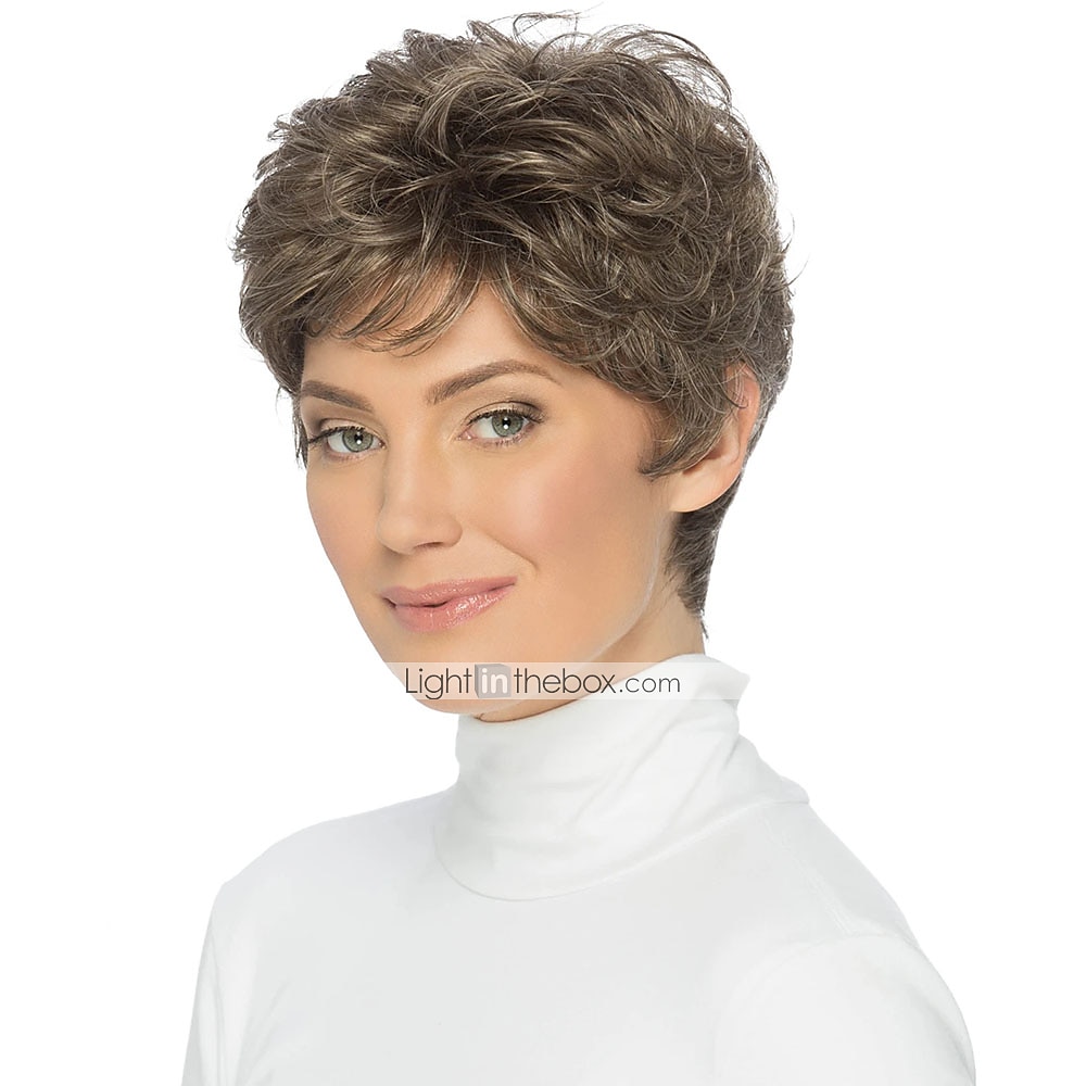 syntetická paruka vlnité krátké hnědé paruky Pixie střih paruky 2025 - $21.99 –P6