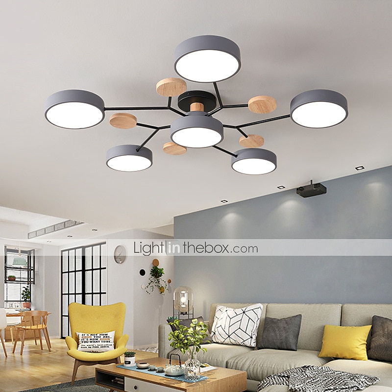 4/6/7 head macarone led потолочный светильник зеленый серый белый северный стиль регулируемый свет потолочный светильник простой журнал спальня лампа ac220v 2025 - $261.29 –P8