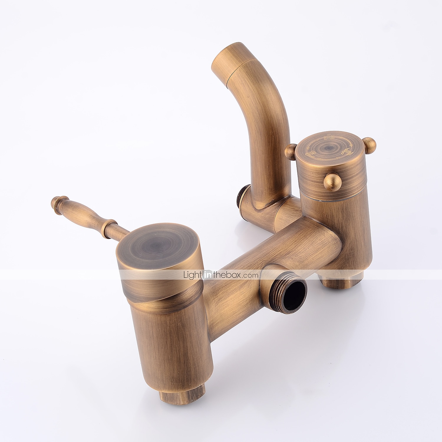 Shower Faucet,Shower System Set - Handshower Included pullout Waterfall Vintage Style / Country Antique Brass Mount Outside Ceramic Valve Bath Shower Mixer Taps 2025 - $307.79 –P7
