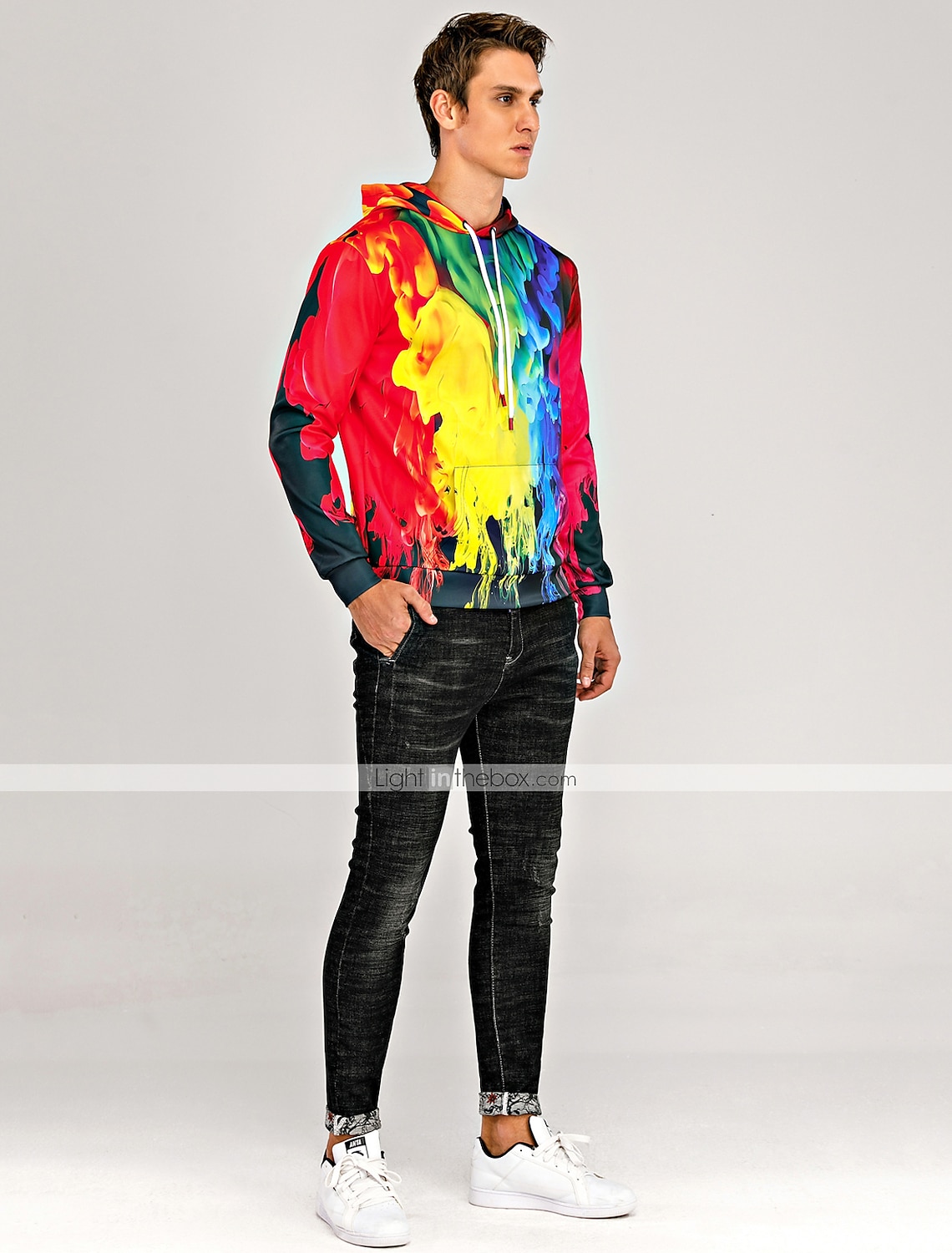 Homme à imprimé arc-en-ciel Sweat à capuche Sweats à Capuche Sweat-shirt Sweat à capuche manche longue Sweat à capuche Capuche Décontractées 3D effet Extérieur Plein Air Vacances Jaune Violet de 2025 ? $29.99 –P3