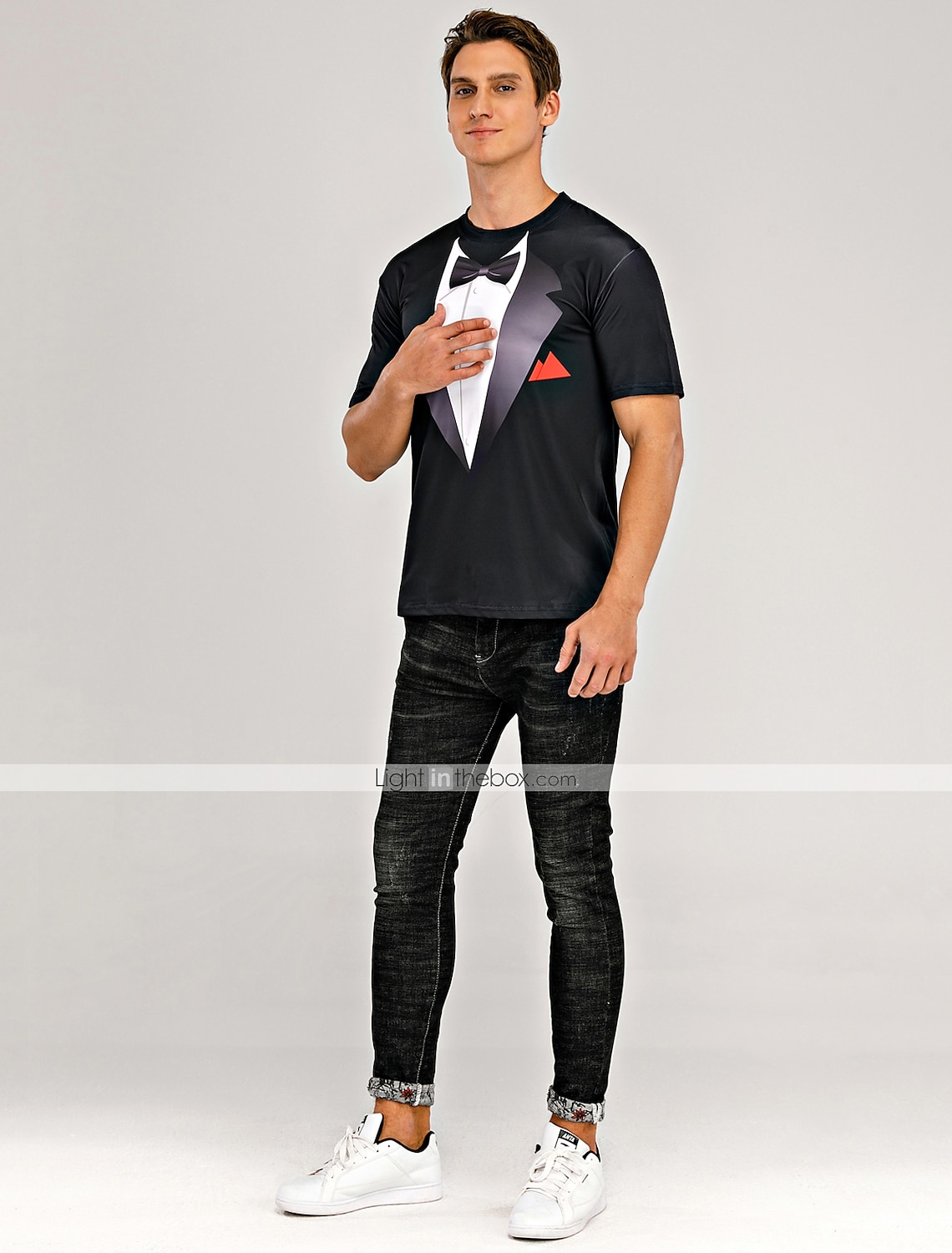 Men's Graphic Tee Tuxedo Shirts Short Sleeve T shirt 3D Print Round Neck Shirt Exaggerated Basic Daily Black White Yellow Clothing Apparel Normal S M L XL XXL 3XL 4XL 2025 - $17.99 –P5