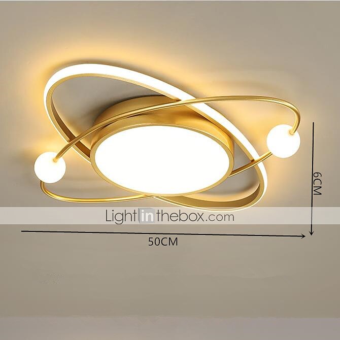 50/60 cm ledet taklampe gull planet design moderne geometriske former innfelt lys metallmalte overflater juledekorasjon 110-120v 220-240v 2025 - $245.09 –P8