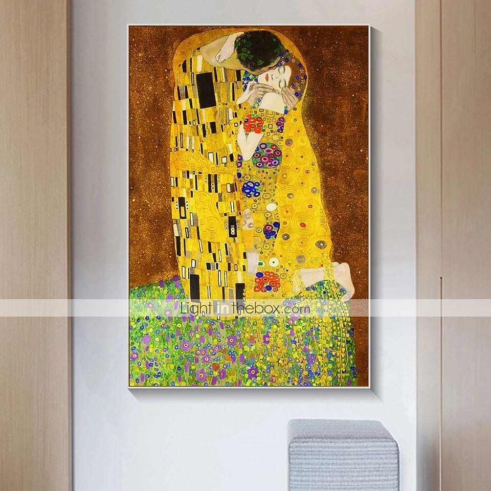 Christmas World Famous Painting Series 100% Hand Painted Gustav Klimt's kiss Abstract Oil Painting on Canvas Wall Pictures For Living Room Home Decor Gift 2026 - $901.29 –P3