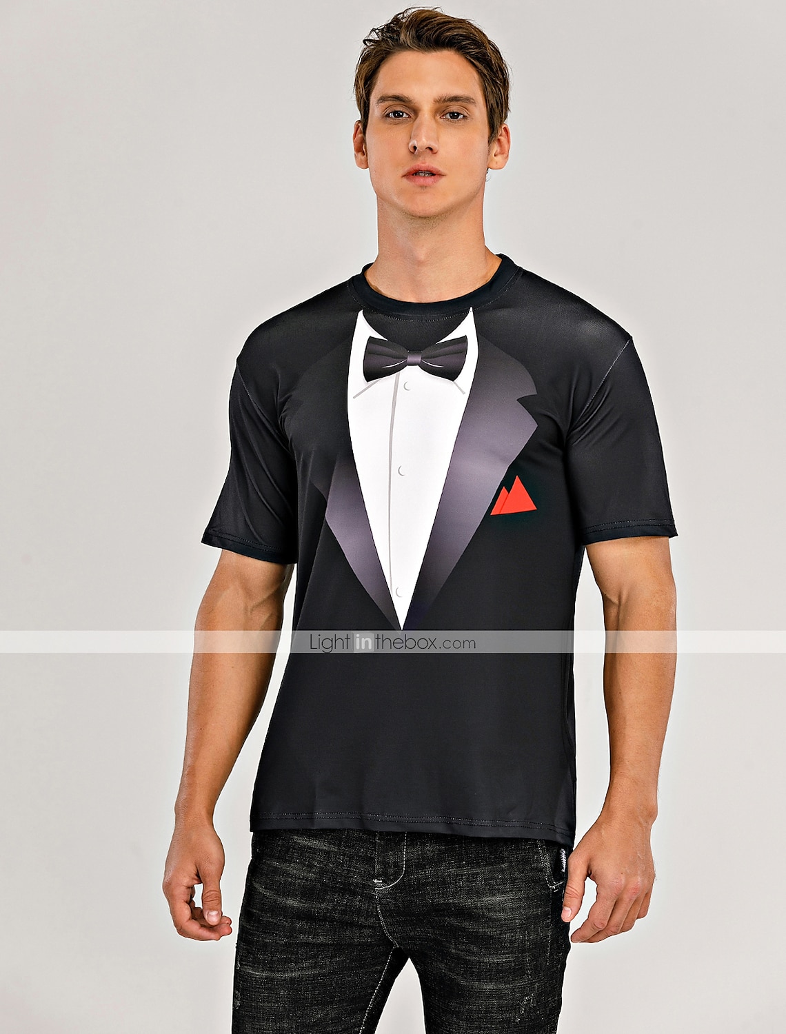 Men's Graphic Tee Tuxedo Shirts Short Sleeve T shirt 3D Print Round Neck Shirt Exaggerated Basic Daily Black White Yellow Clothing Apparel Normal S M L XL XXL 3XL 4XL 2025 - $17.99 –P2