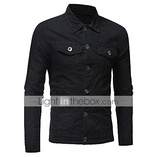 Herr Lättviktsjacka Trucker Jacka Utomhusjacka Sommarjacka Ledigt Dagligen Klassisk Stil Vår Höst Ensfärgat Klassisk & Tidlös Normal Marin Svart Vit Rubinrött Blå Jacka 2025 - $41.99 –P6