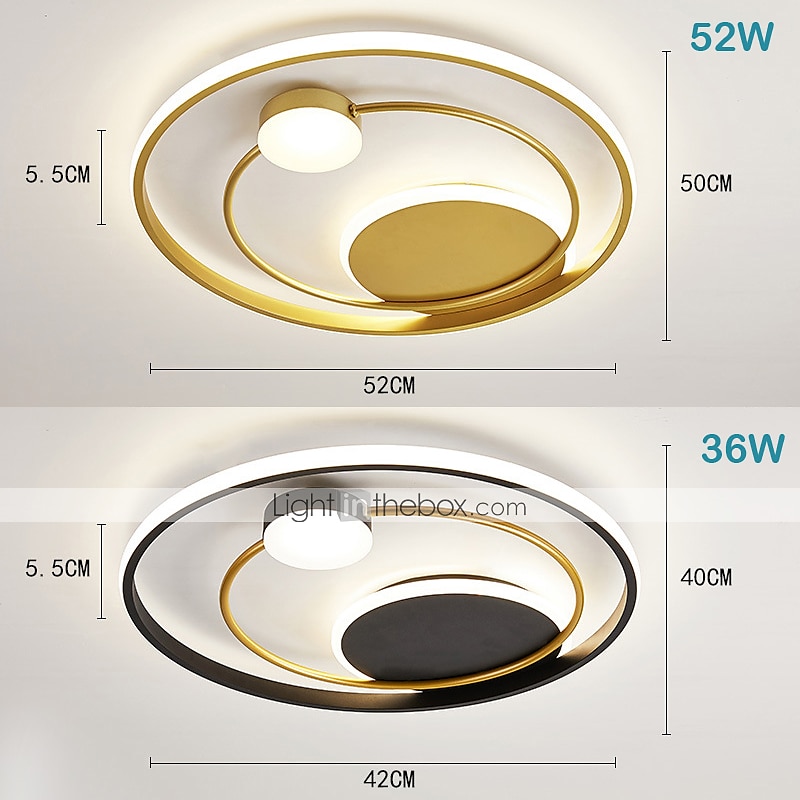 LED Ceiling Light 42cm 52cm Nordic Art Acrylic LED Bedroom Ceiling Lamp Gold Black Circular Multi Circle LED Ceiling Light Luxury AC220V 2025 - $211.69 –P5