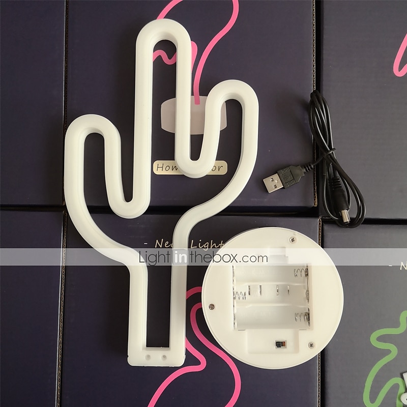 Flamingo Coconut Tree Cactus Decoration Light Night Light New Year's Xmas Decoration AA Batteries Powered USB 1pc 2025 - $35.99 –P11
