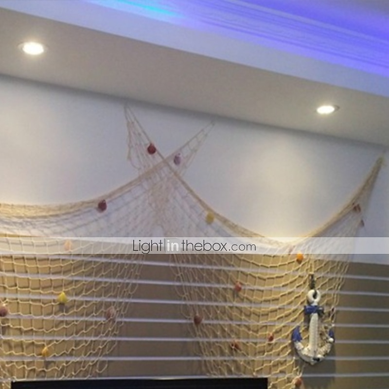 Mediterranean Decorative Fishing Net Thick Hemp Rope Background