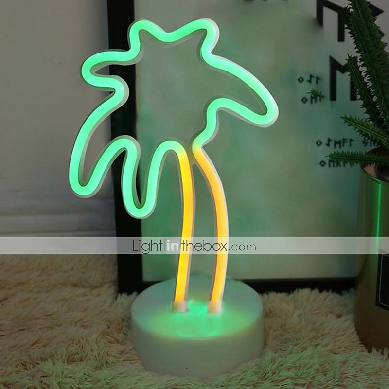 Flamingo Coconut Tree Cactus Decoration Light Night Light New Year's Xmas Decoration AA Batteries Powered USB 1pc 2025 - $35.99 –P5