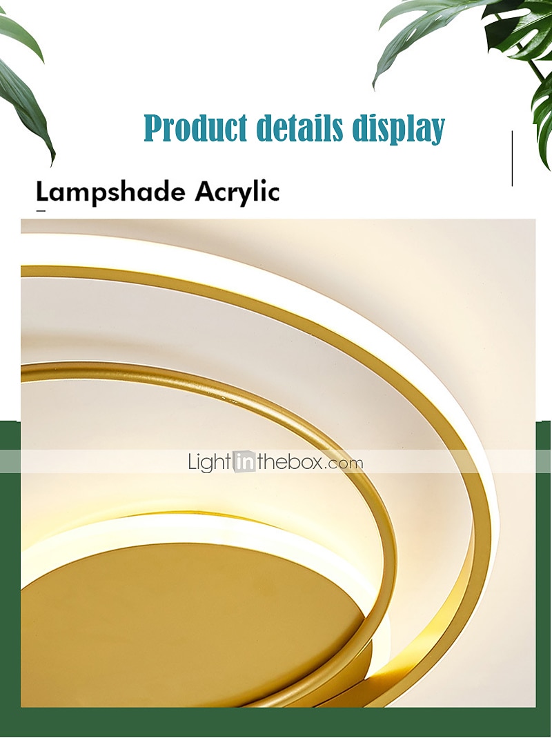 LED Ceiling Light 42cm 52cm Nordic Art Acrylic LED Bedroom Ceiling Lamp Gold Black Circular Multi Circle LED Ceiling Light Luxury AC220V 2025 - $211.69 –P7