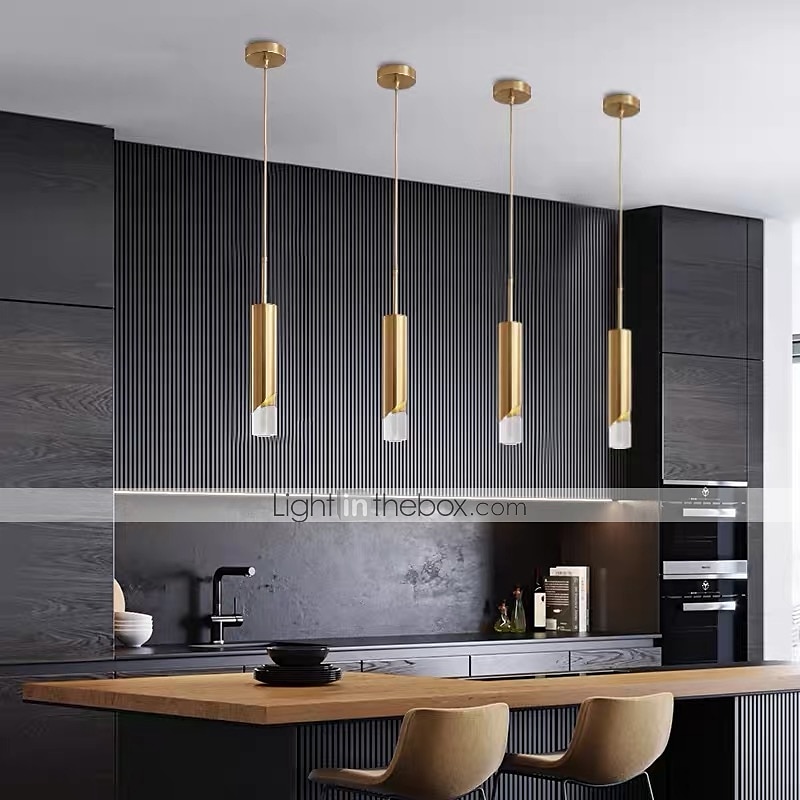 6cm luz colgante led luz de noche nórdica moderna luz tricolor dorada barra de comedor decoración de navidad galvanizada de metal 110-120v 220-240v 2025 - $100.99 –P12