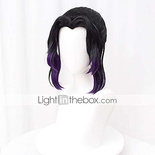 Cosplay Wig Wavy Middle Part Wig Kochou Shinobu 2836 Synthetic Hair Women's Black Halloween Wigs 2025 - $31.99 –P6
