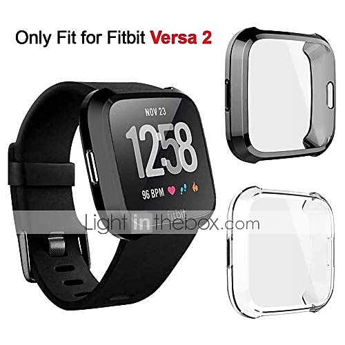 1PCS Silicone Protective TPU Shell Case Screen Protector Cover fit Fitbit Versa 