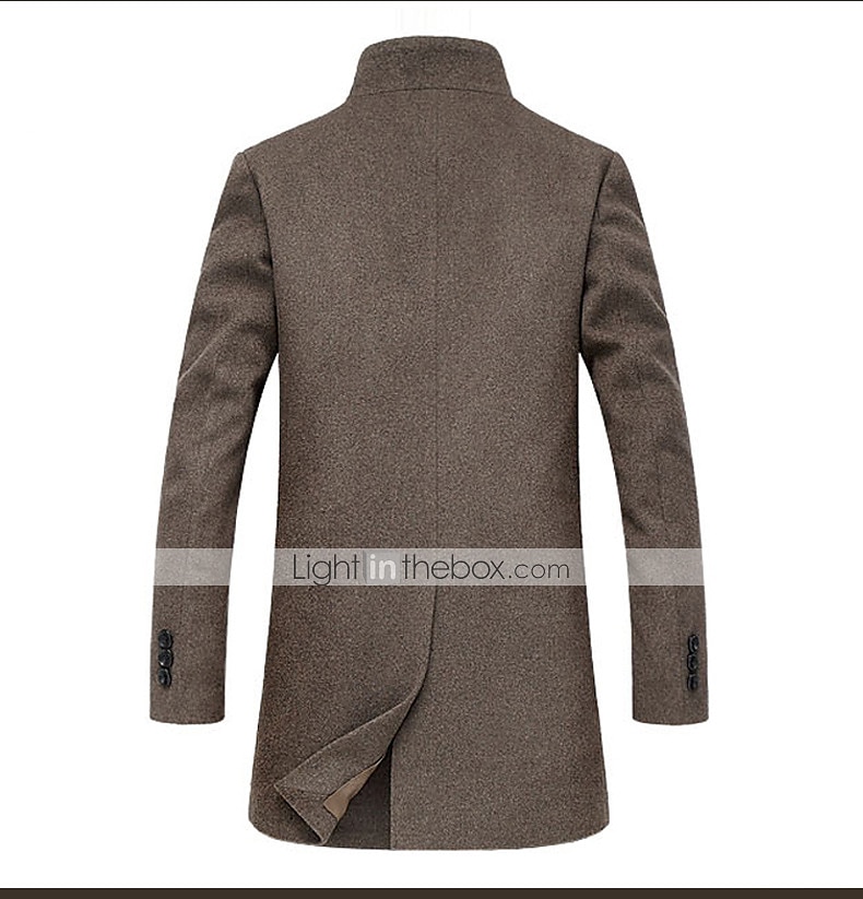 Per uomo Cappotto invernale Cappotto di lana Cappotto Attività commerciale Informale Autunno Lana Capispalla Abbigliamento Essenziale Tinta unita Colletto alla coreana Monopetto - 1 bottone del 2025 a $71.99 –P2