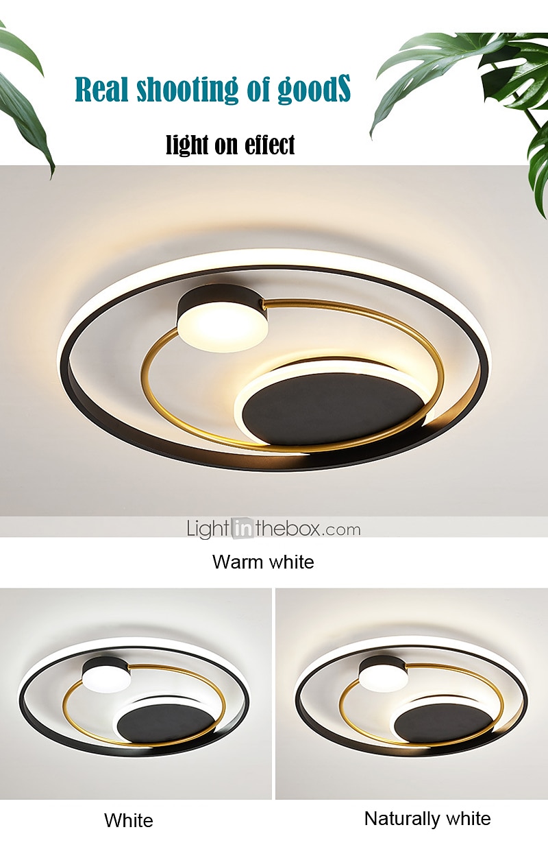LED Ceiling Light 42cm 52cm Nordic Art Acrylic LED Bedroom Ceiling Lamp Gold Black Circular Multi Circle LED Ceiling Light Luxury AC220V 2025 - $211.69 –P2