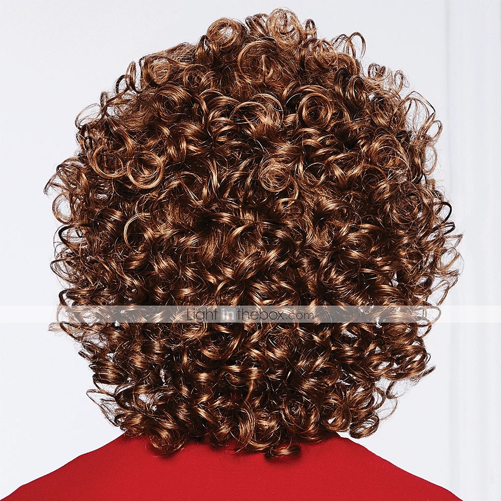 peruci maro pentru femei perucă sintetică jerry curl perucă asimetrică blondă lungime medie blond păr sintetic design la modă pentru femei blond pufos rafinat 2025 - $24.99 –P2