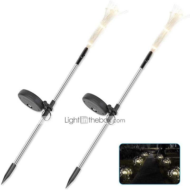lumini solare pentru căi de artificii în aer liber 2x 1x lumini cu led pe țăruș pentru pasarelă grădină curte decor peisaj 120 led-uri zâne lumină de Crăciun pentru grădină stradă curte gazon 2025 - $15.99 -P1