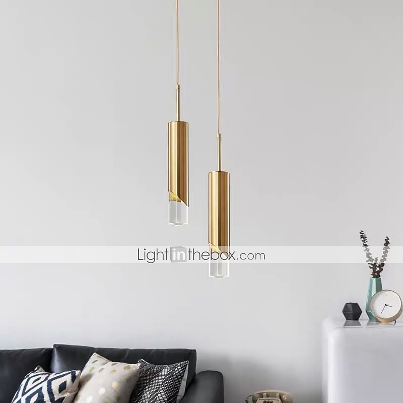 6cm luz colgante led luz de noche nórdica moderna luz tricolor dorada barra de comedor decoración de navidad galvanizada de metal 110-120v 220-240v 2025 - $100.99 –P11