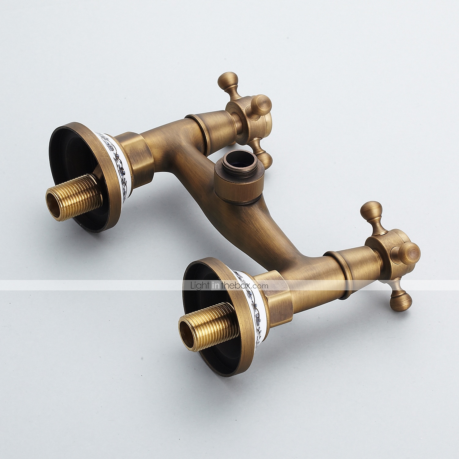 set rubinetto doccia - doccetta inclusa stile vintage estraibile / ottone antico country montaggio esterno rubinetti miscelatore doccia vasca da bagno in ceramica / due maniglie un foro del 2025 a $153.99 –P5
