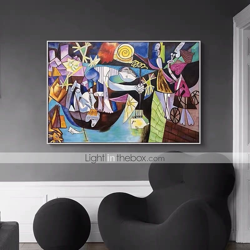 100% peint à la main paysage abstrait sur toile peinture à l'huile à la main pêche de nuit à antibes chef-d'œuvre picasso peinture à l'huile de 2025 ? $162.99 –P2