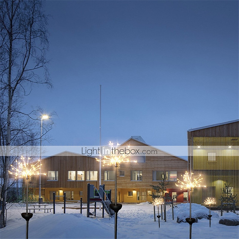 lumini solare pentru căi de artificii în aer liber 2x 1x lumini cu led pe țăruș pentru pasarelă grădină curte decor peisaj 120 led-uri zâne lumină de Crăciun pentru grădină stradă curte gazon 2025 - $15.99 -P12
