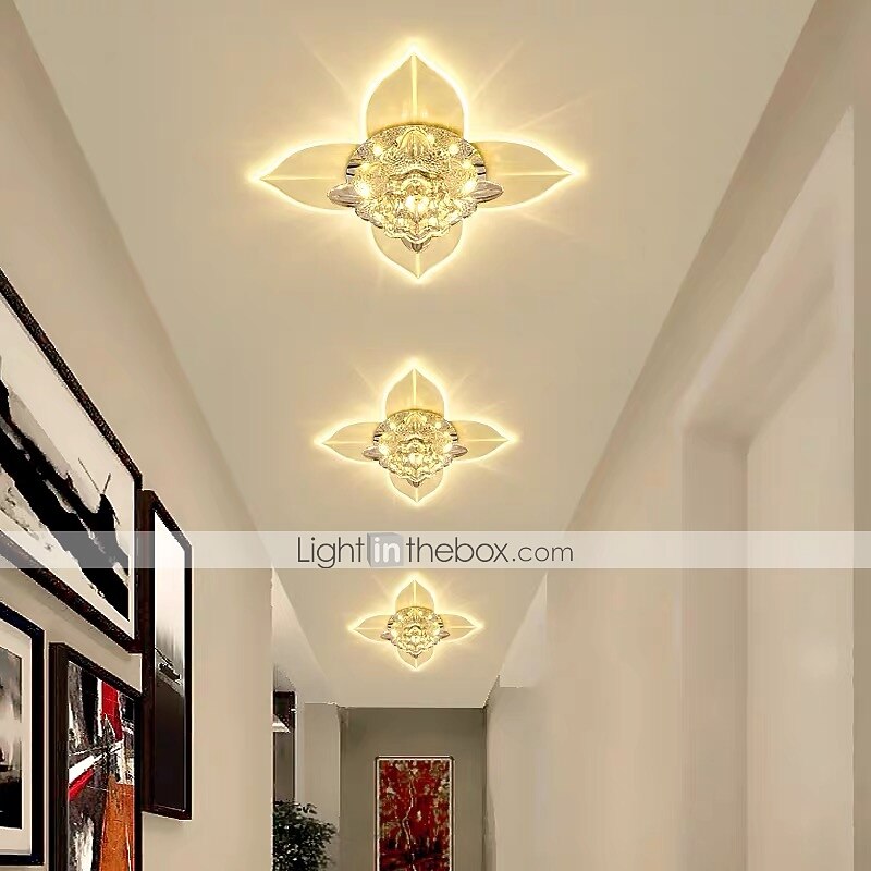 20cm led luz de teto de cristal luz de varanda corredor lâmpada moderna flor desgin luzes embutidas de metal galvanizado 110-240 v de 2025 por $71.99 –P8