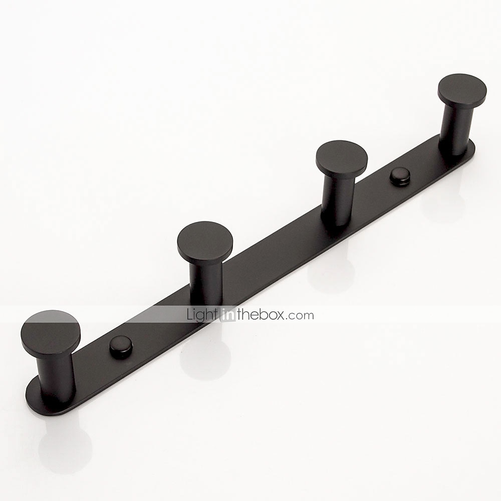 Robe Hook Wall Mounted with 3 or 4 or 5 or 6 Hooks New Design Stainless Steel Bathroom Painted Finishes Black 1pc 2025 - $33.99 –P8