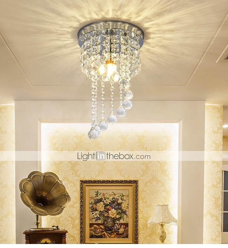 20cm led lysekrone krystall taklampe lanterne desgin innfelt lys metall galvanisert moderne juledekorasjon 110-120v 220-240v 2025 - $109.99 –P4
