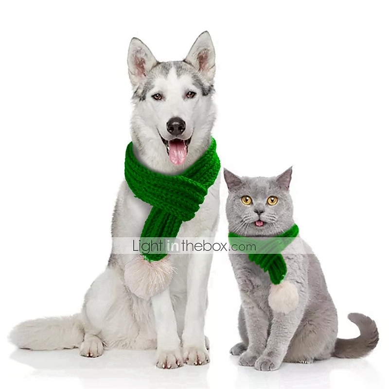 Dog Christmas Dog Scarf Cartoon Winter Dog Clothes Puppy Clothes Dog Outfits Green Gray Red Costume for Girl and Boy Dog Plush Fabric S M L, Christmas Gift for Dogs 2025 - $17.99 –P5