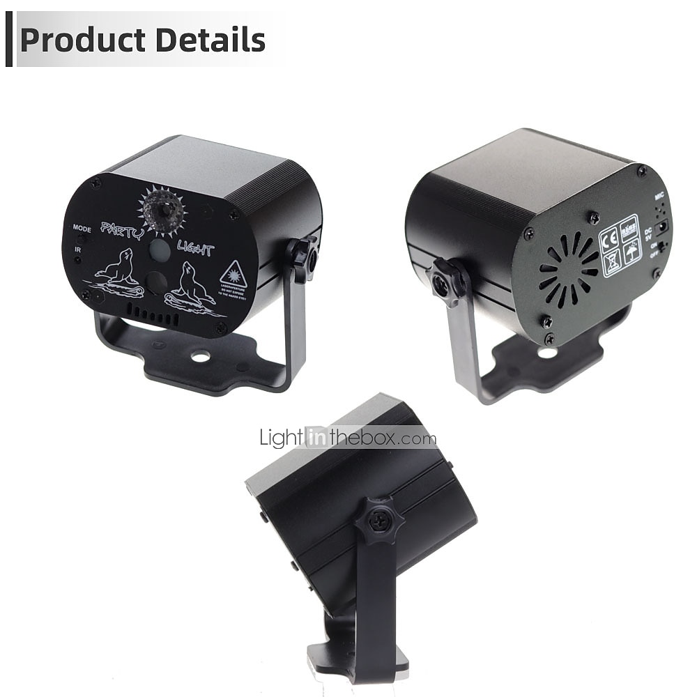 DJ Disco Stage Party Lights Laser Strobe Lights LED Sound Activated 60 Patterns RGB Flash Projector with Remote Control for Christmas Halloween Pub KTV Bar Dance Gift Birthday Christmas Gift 2025 - $38.99 –P4