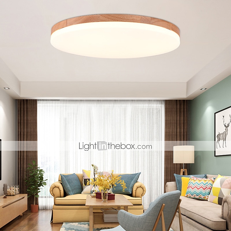 26/38/48 cm LED Ceiling Light Nordic Wood Round Design Flush Mount Lights Nature Inspired 110-120V 220-240V 2025 - $105.99 –P14