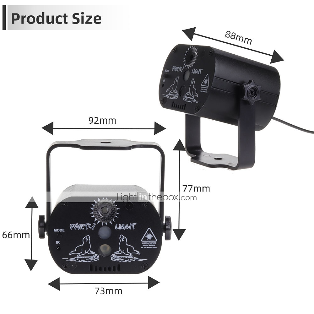 DJ Disco Stage Party Lights Laser Strobe Lights LED Sound Activated 60 Patterns RGB Flash Projector with Remote Control for Christmas Halloween Pub KTV Bar Dance Gift Birthday Christmas Gift 2025 - $38.99 –P2
