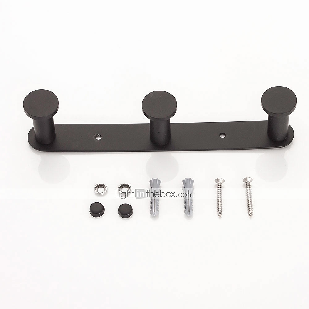 Robe Hook Wall Mounted with 3 or 4 or 5 or 6 Hooks New Design Stainless Steel Bathroom Painted Finishes Black 1pc 2025 - $33.99 –P4